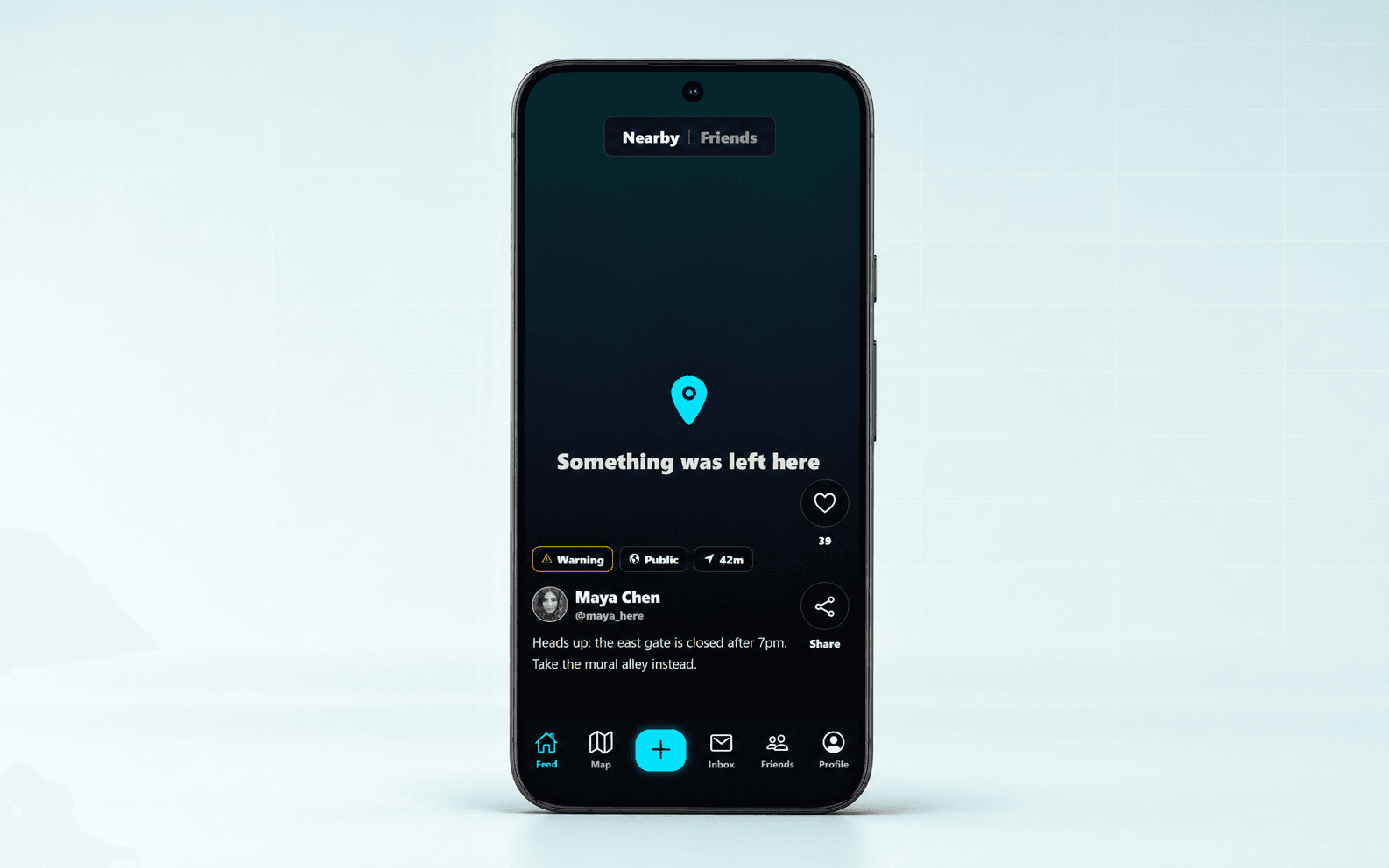 GeoDrop mobile app shown in a phone mockup